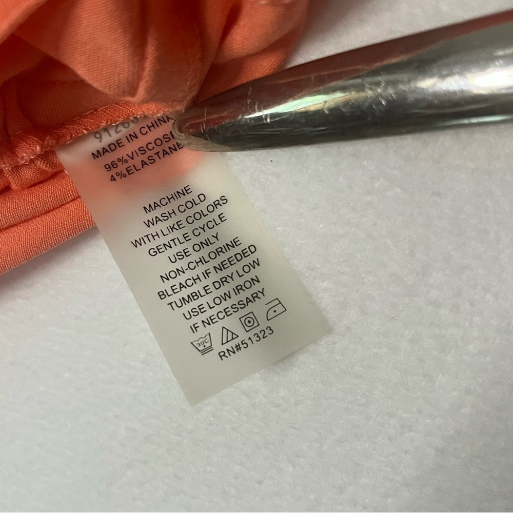 Vince Camuto Women's Side Ruched Orange Cap Sleeve Office Knit Blouse Sz Medium - Picture 11 of 13